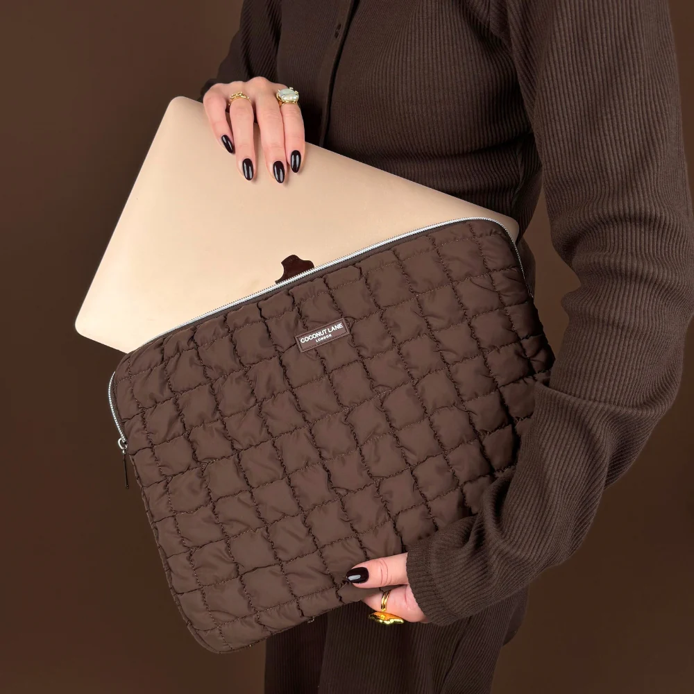 Quilted Chocolate Laptop Sleeve - Image 6
