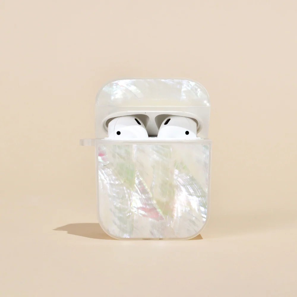 Real Natural Shell Airpods Case - White - Image 3