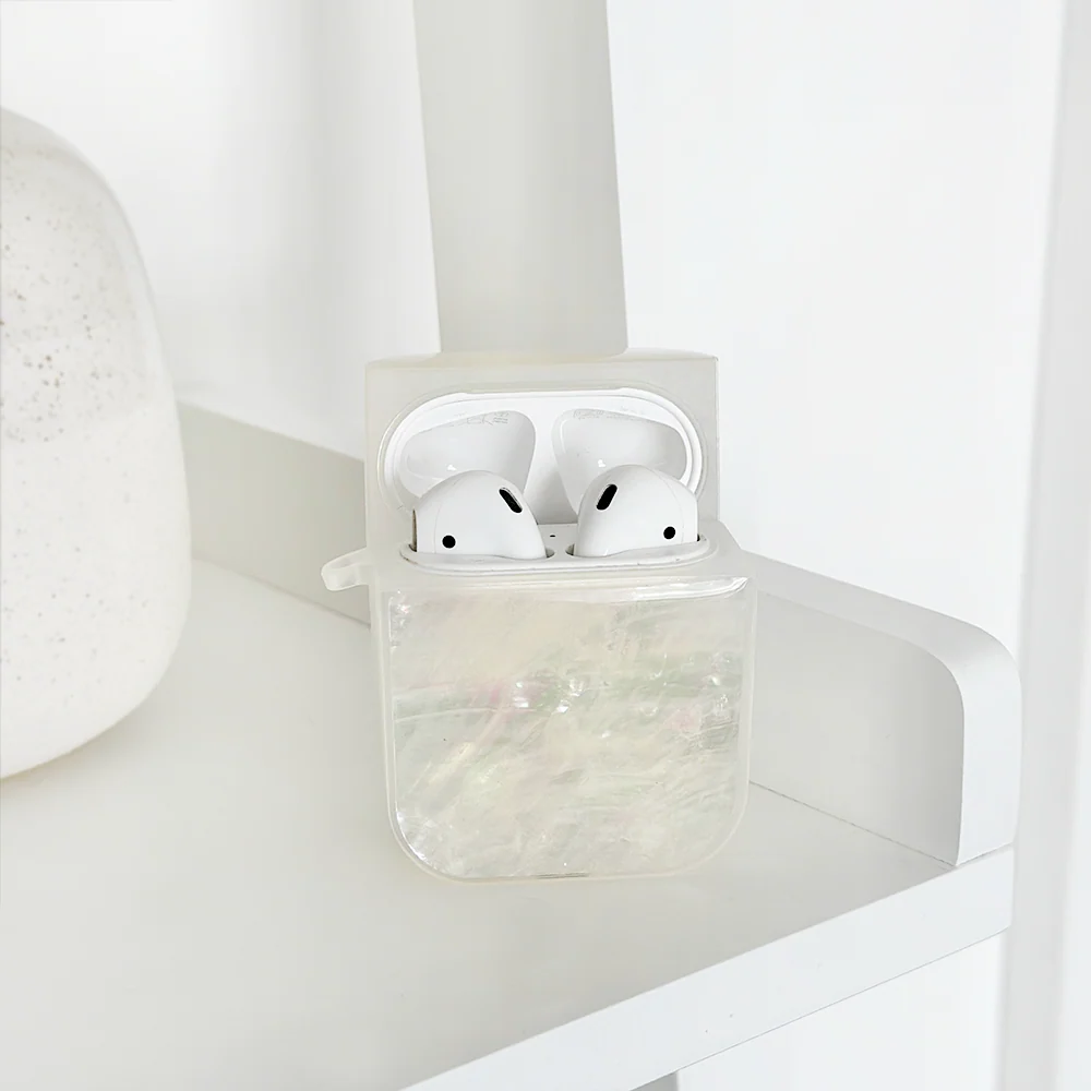 Real Natural Shell Airpods Case - White - Image 5