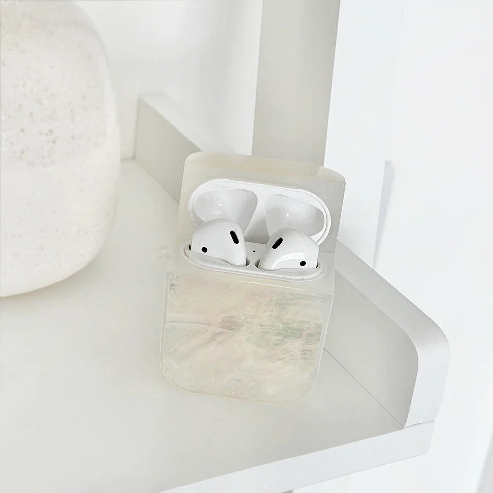 Real Natural Shell Airpods Case - White - Image 6