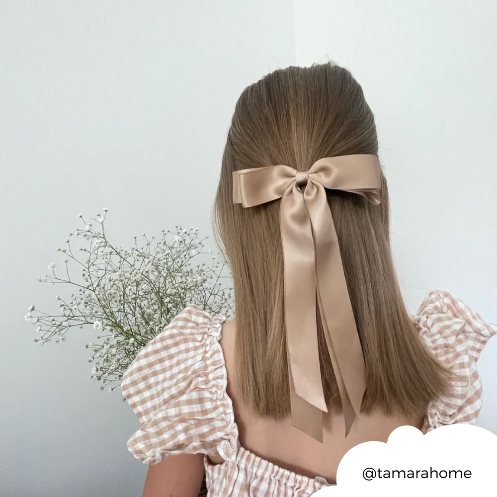 Ribbon Bow Clip - Caramel Nude - Image 11
