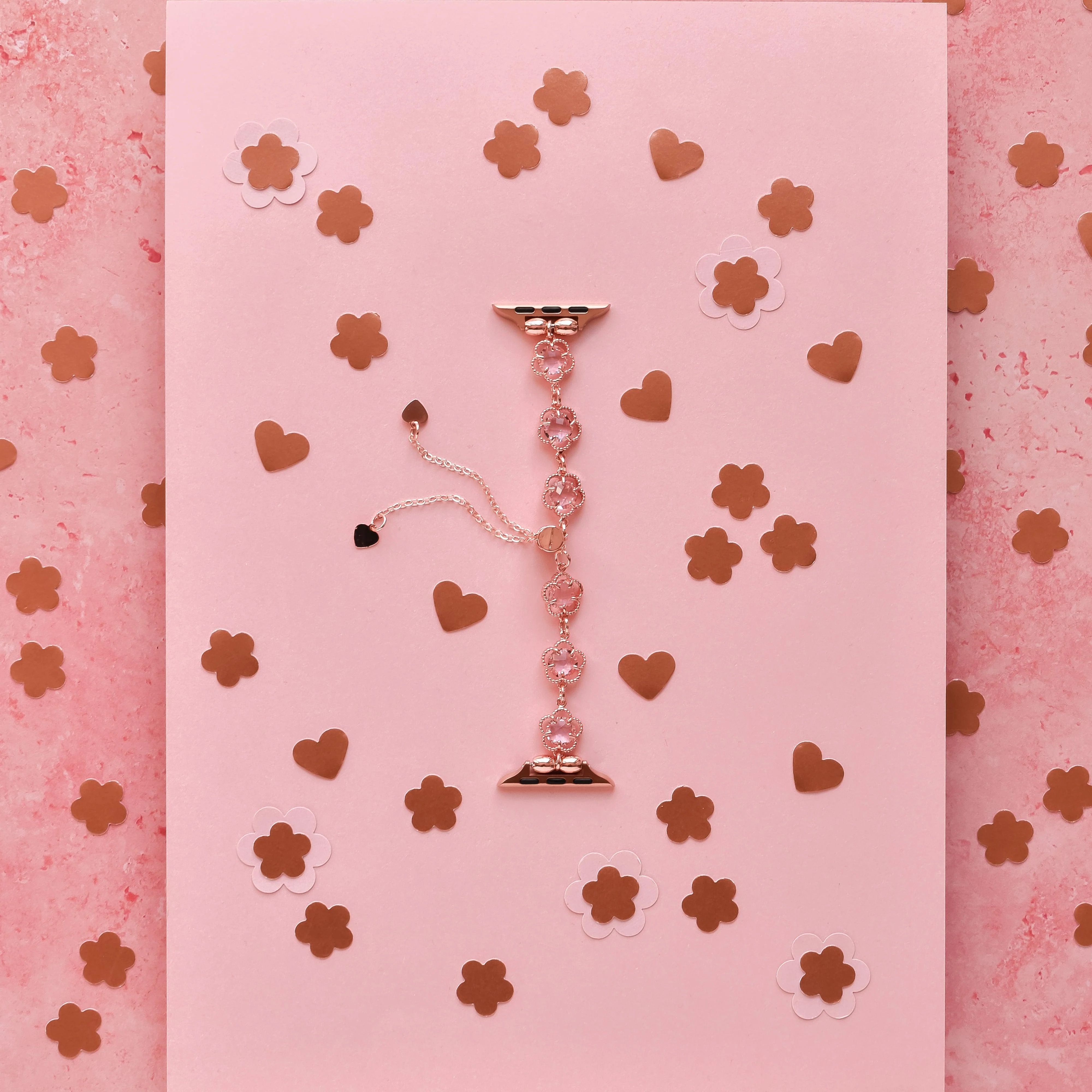 Rose Gold Flower Bracelet Apple Watch Strap - Image 5