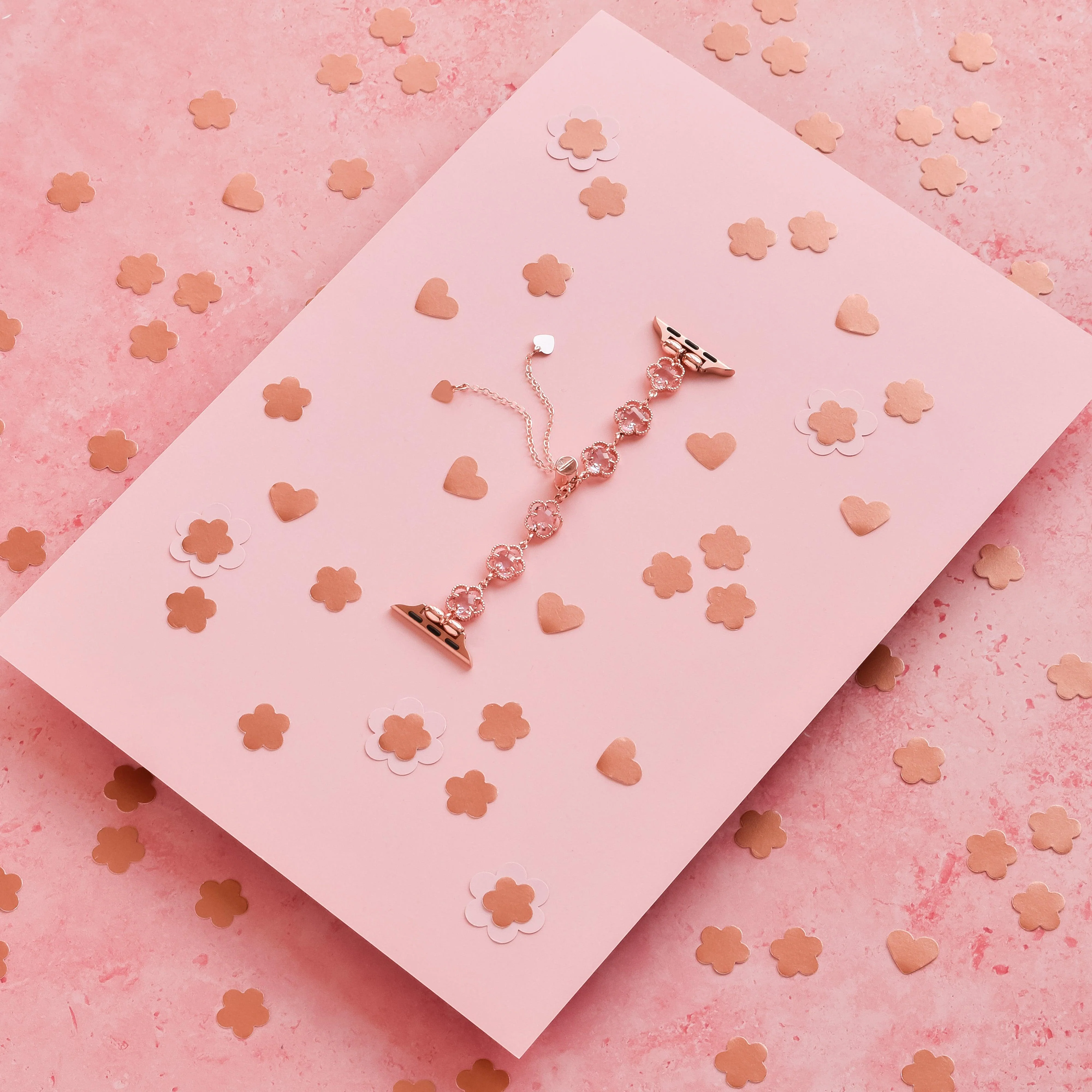 Rose Gold Flower Bracelet Apple Watch Strap - Image 6