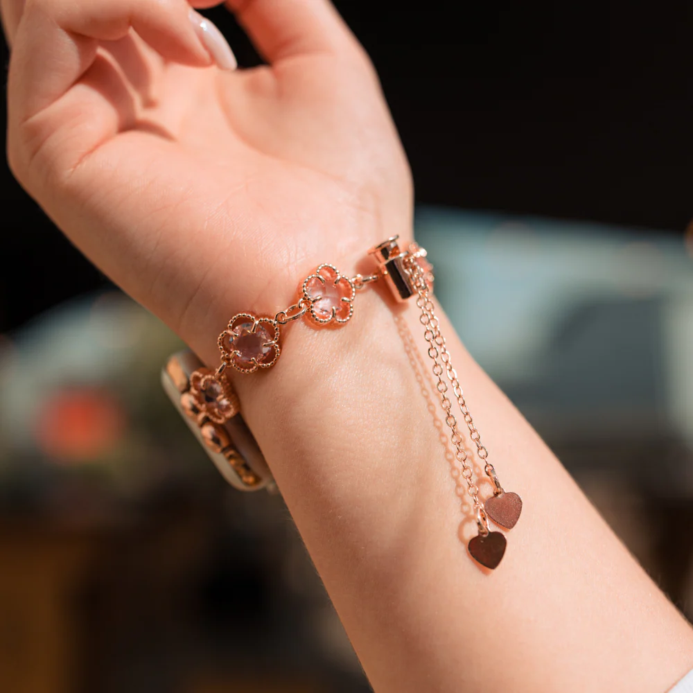 Rose Gold Flower Bracelet Apple Watch Strap - Image 7