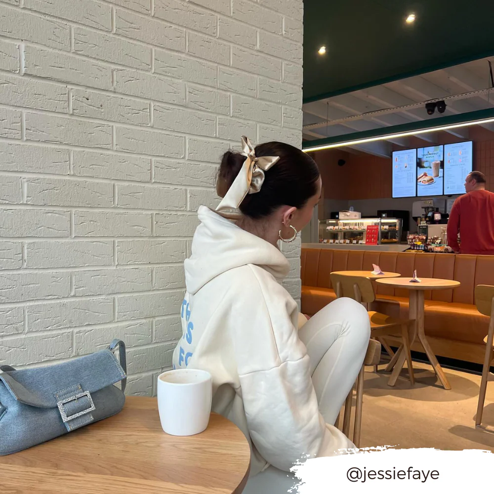 Satin Bow Scrunchie - Caramel Nude - Image 5