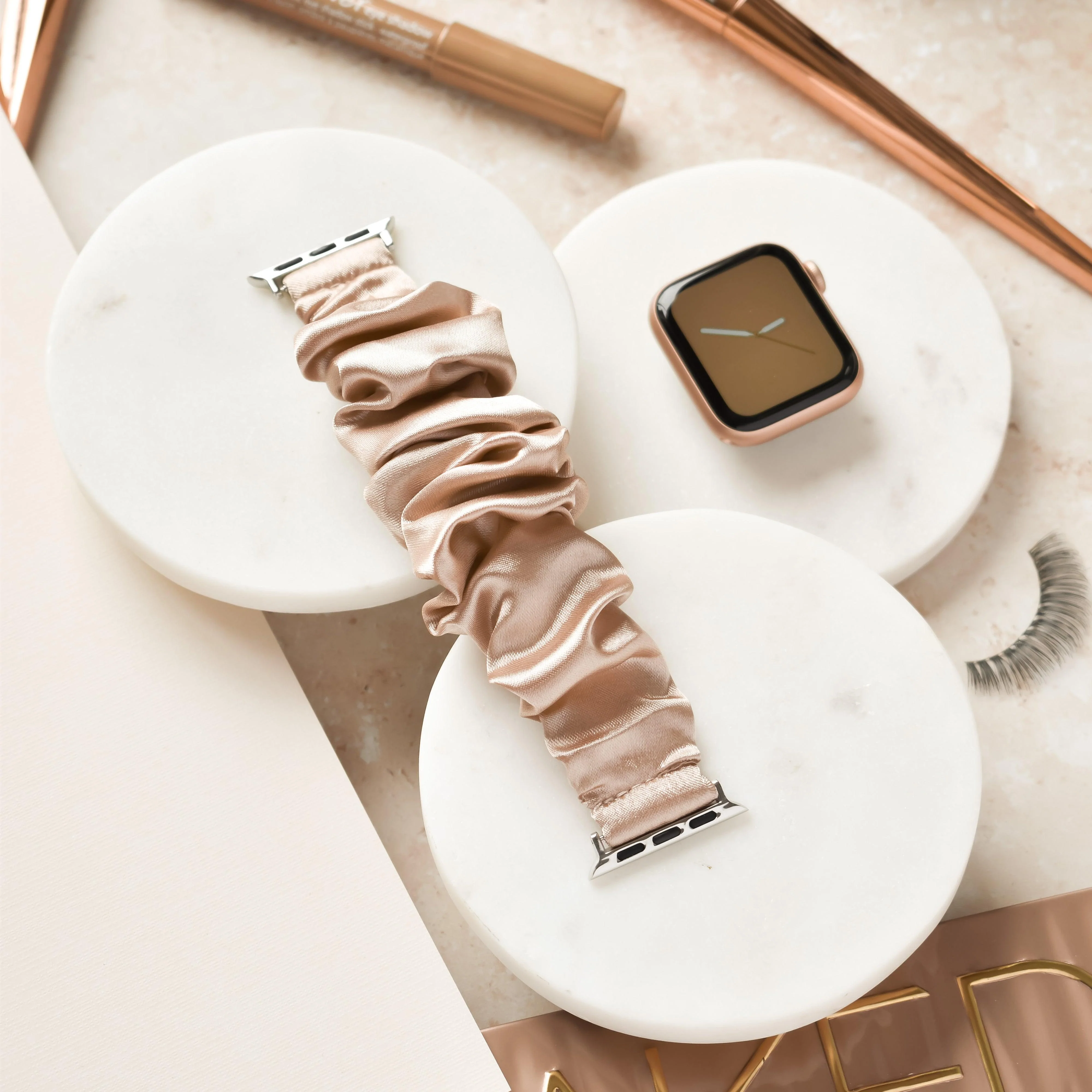 Scrunchie Apple Watch Strap - Caramel Latte - Image 5