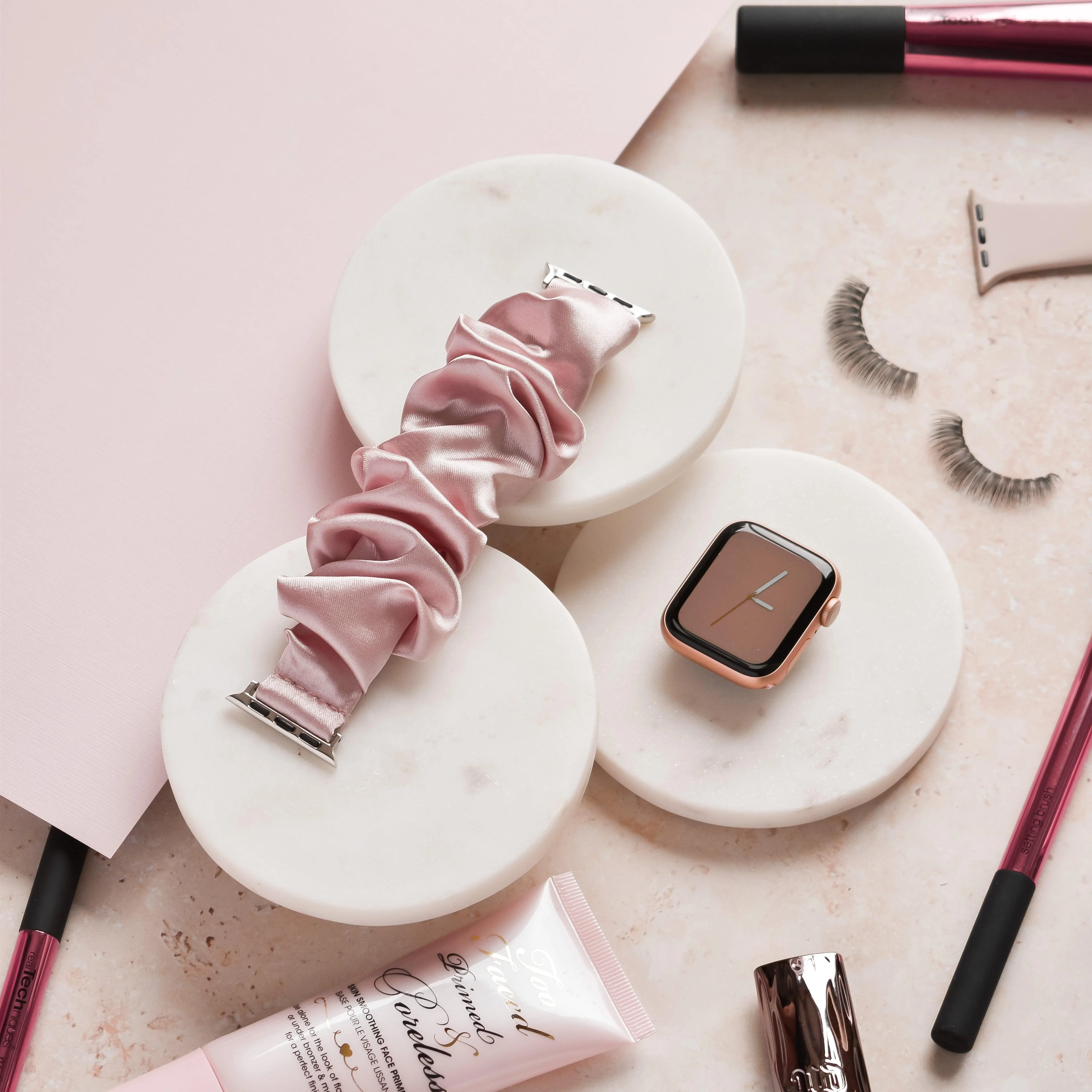 Scrunchie Apple Watch Strap - Powder Pink - Image 6