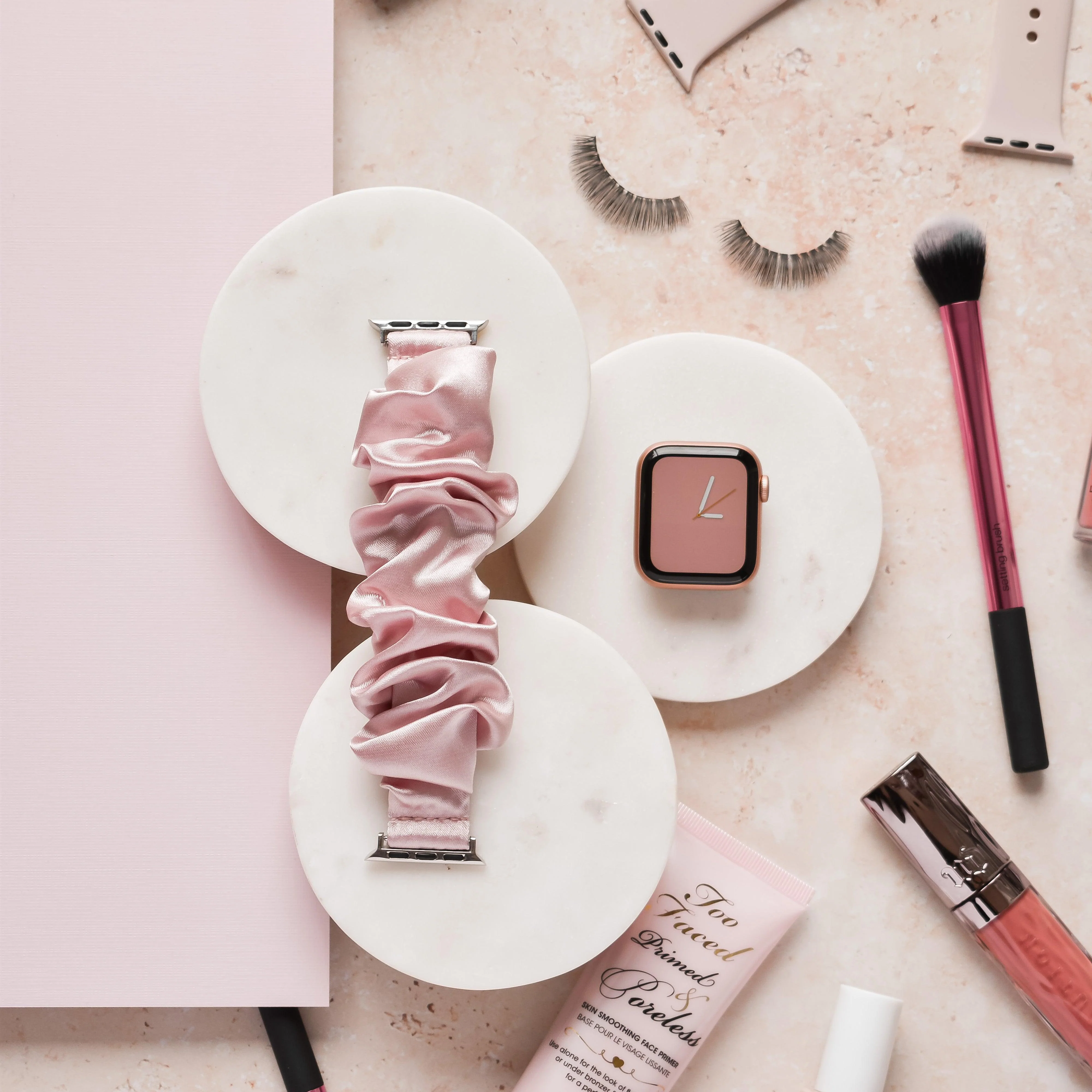 Scrunchie Apple Watch Strap - Powder Pink - Image 8