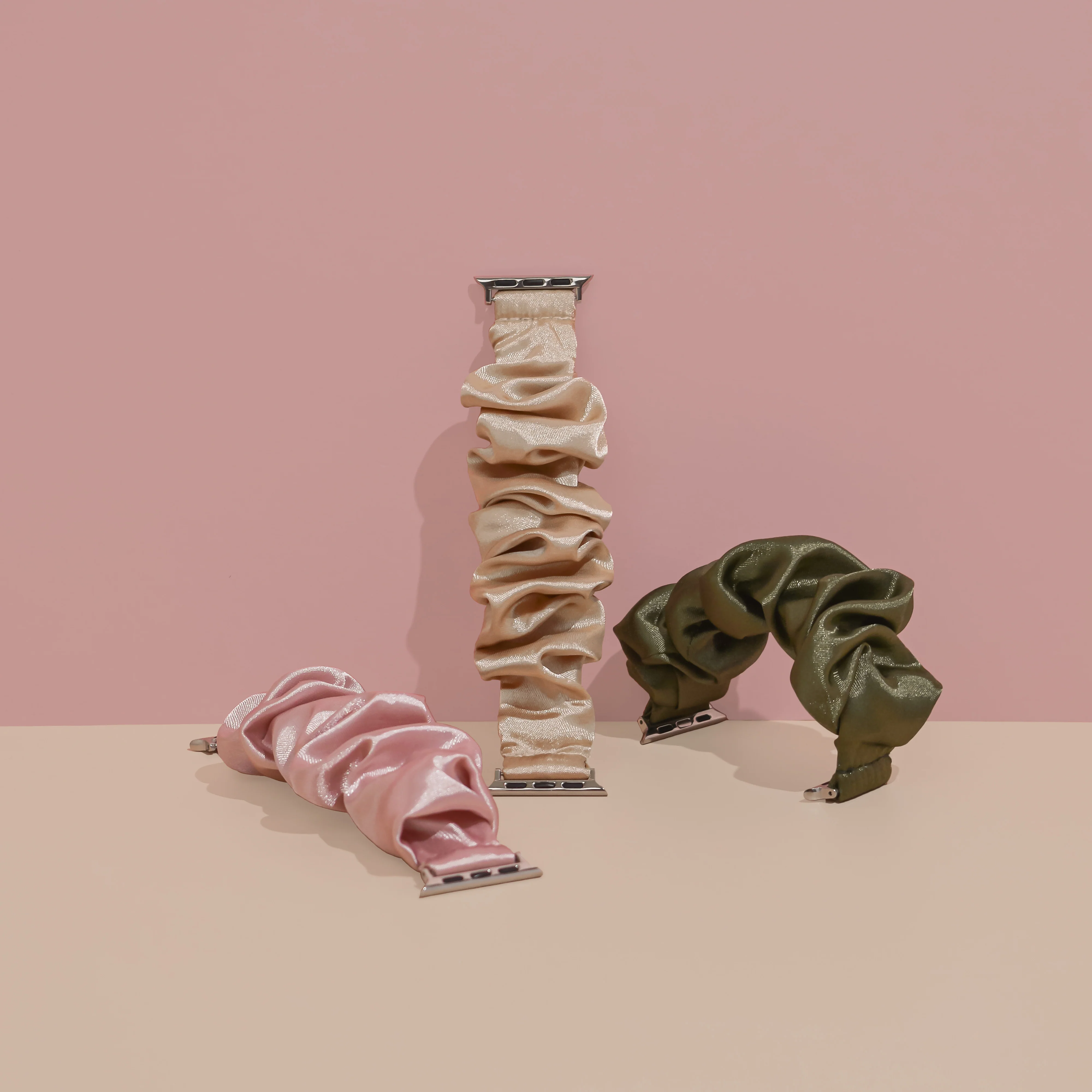 Scrunchie Apple Watch Strap - Powder Pink - Image 9