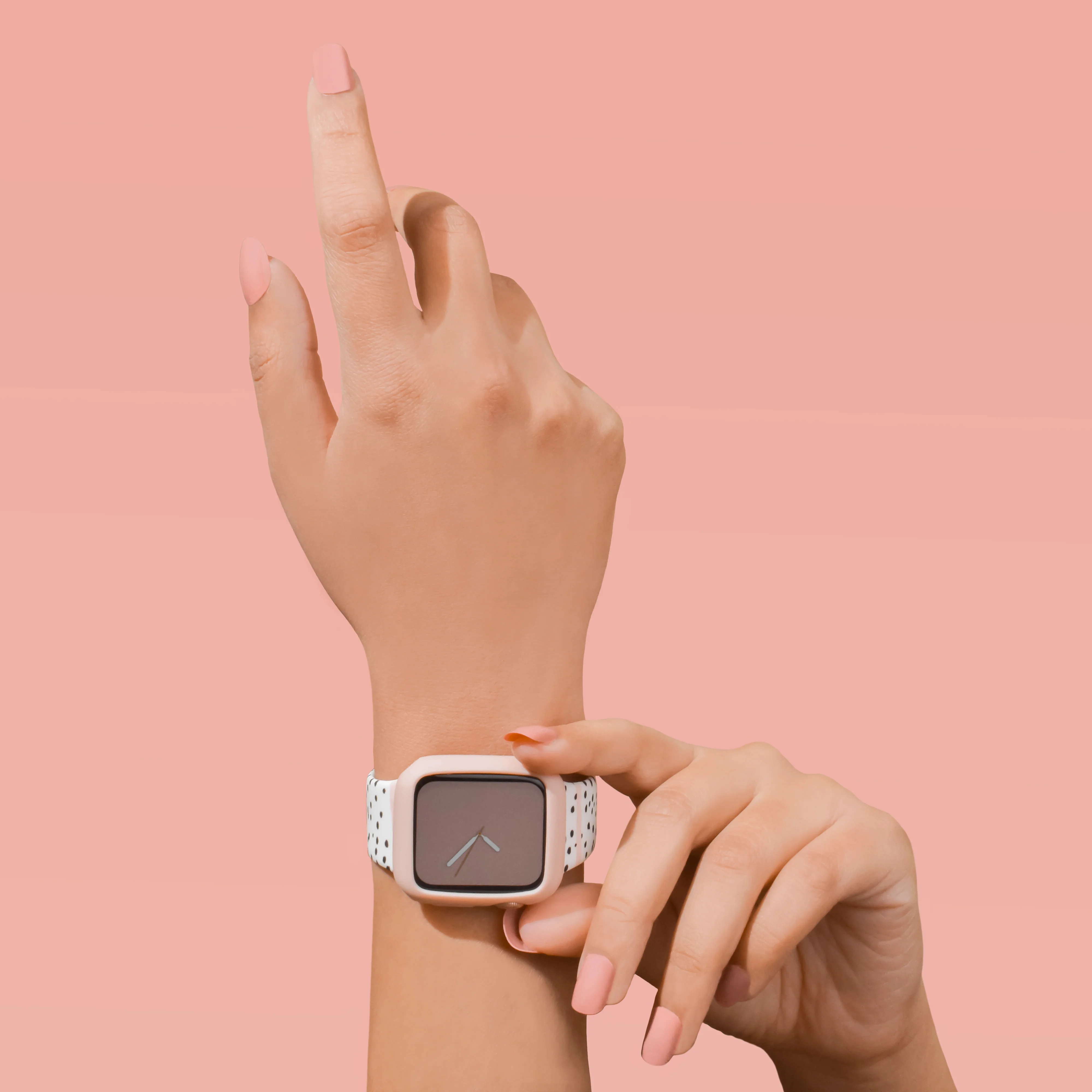 Silicone Apple Watch Case - Pale Pink - Image 3