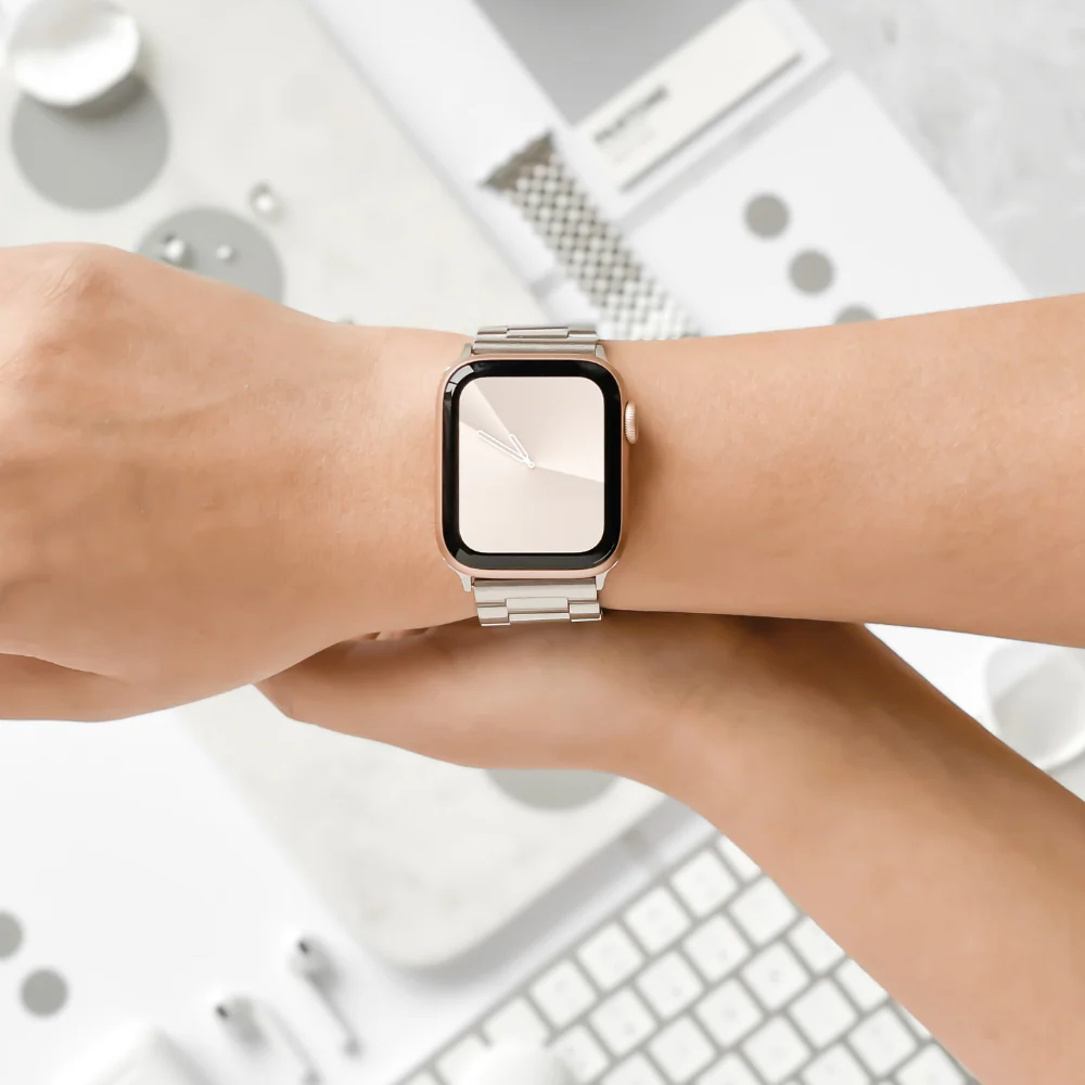 Stainless Steel Apple Watch Strap - Silver - Image 3