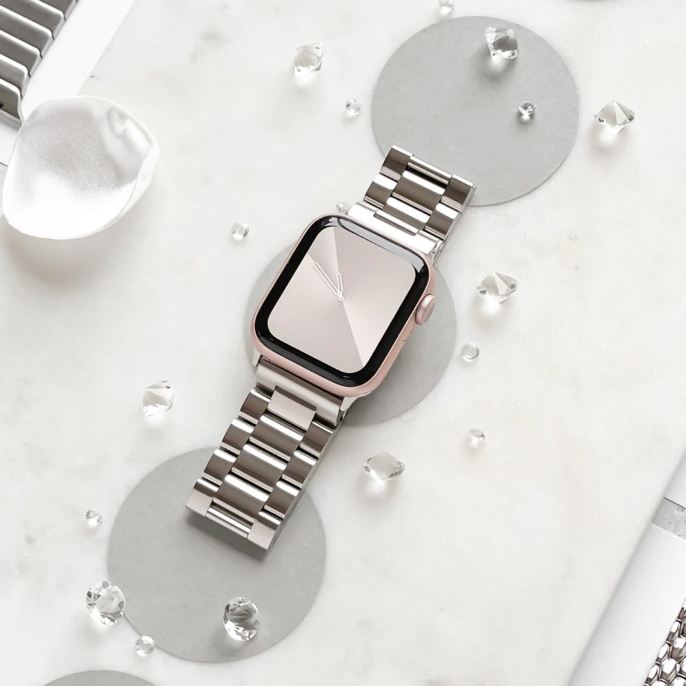 Stainless Steel Apple Watch Strap - Silver - Image 5