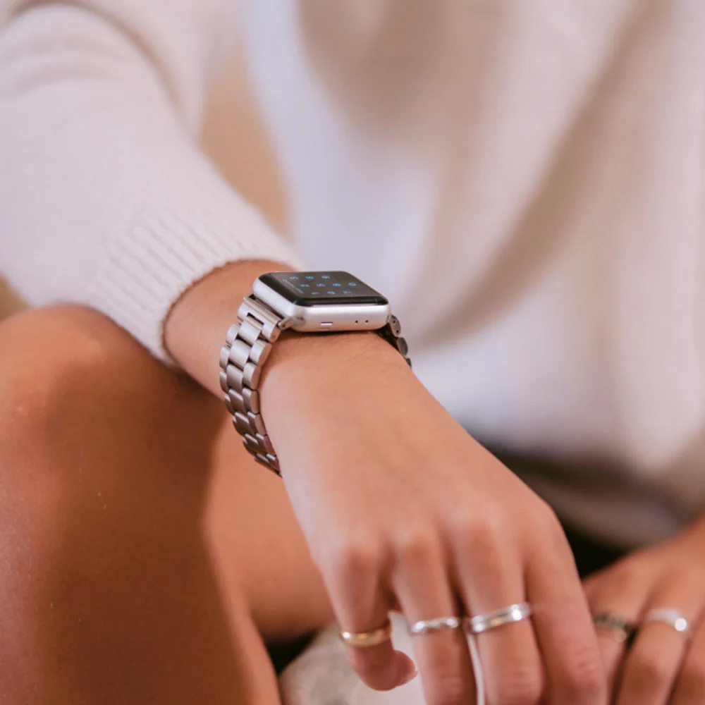 Stainless Steel Apple Watch Strap - Silver - Image 7