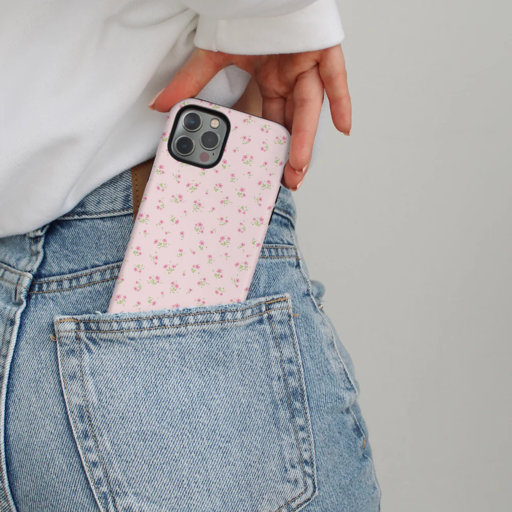 Tough Phone Case - Ditsy Floral Pink - Image 5