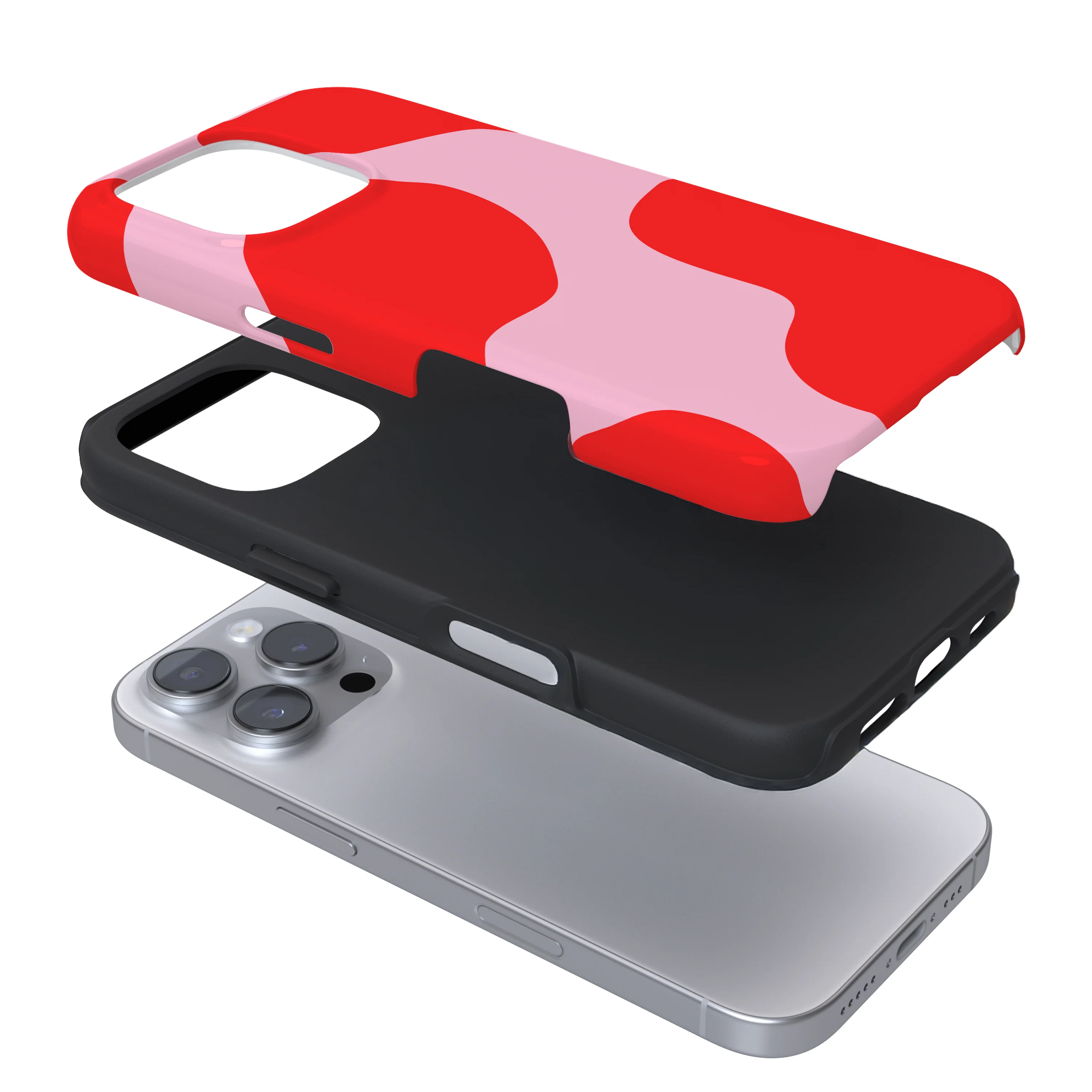 Tough Phone Case - Abstract Pink & Red - Image 3