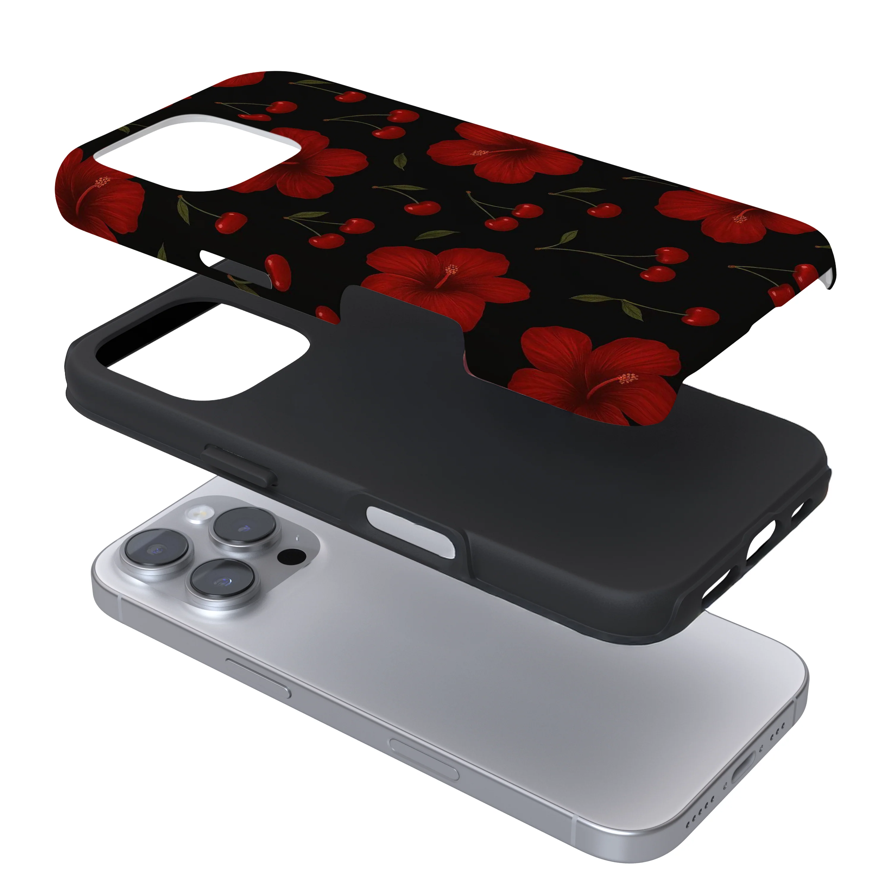 Tough Phone Case - Cherry Hibiscus - Image 3