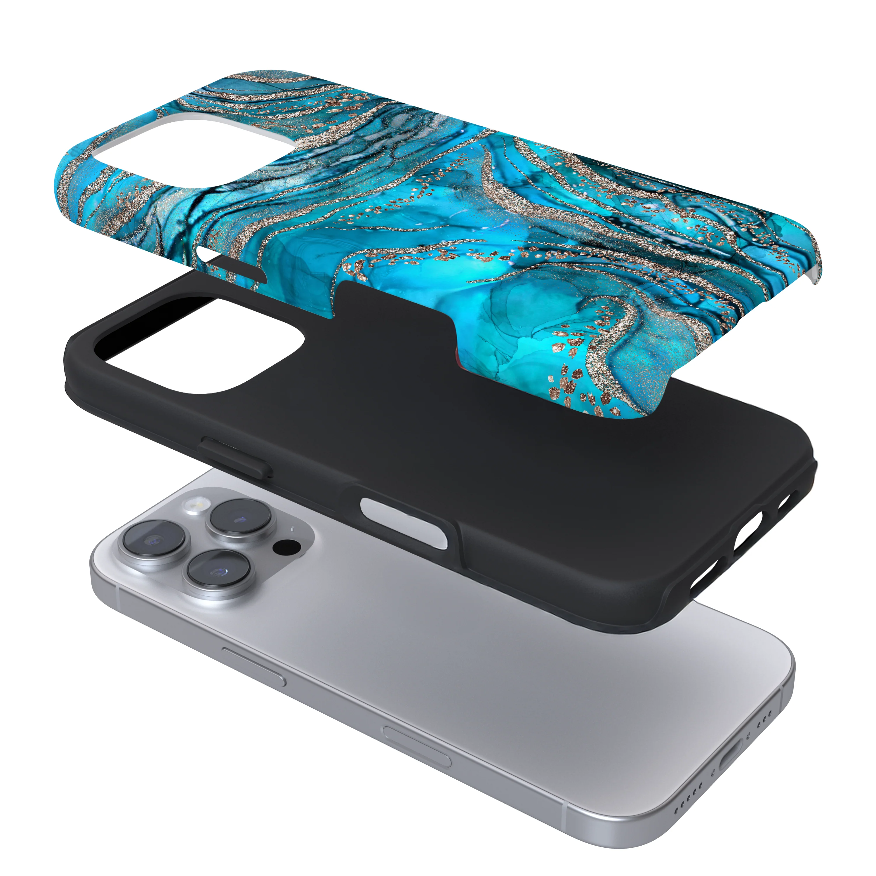 Tough Phone Case - Turquoise Crystal Agate - Image 3