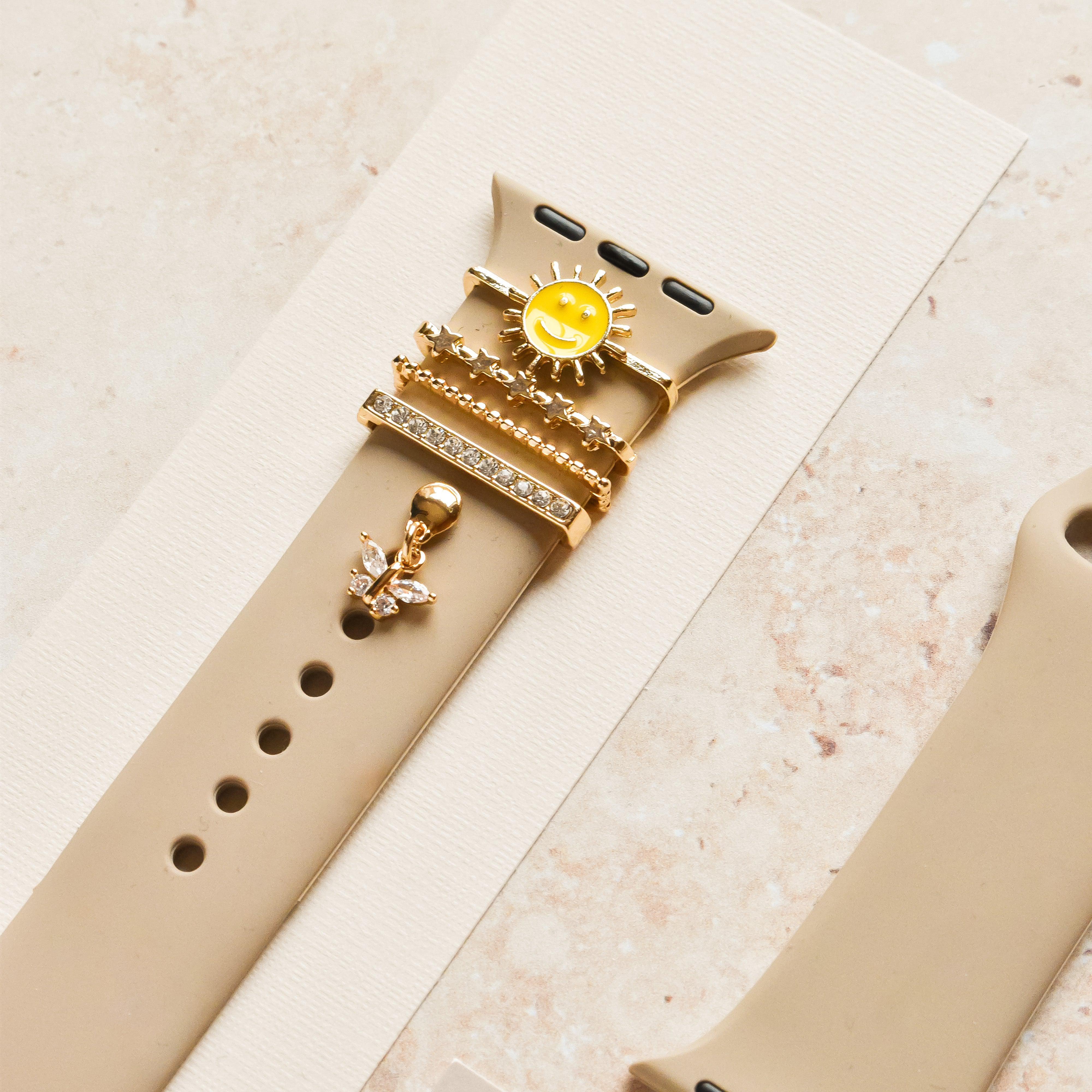 Watch Strap Charm Pack - Gold Smiley Sun - Image 5