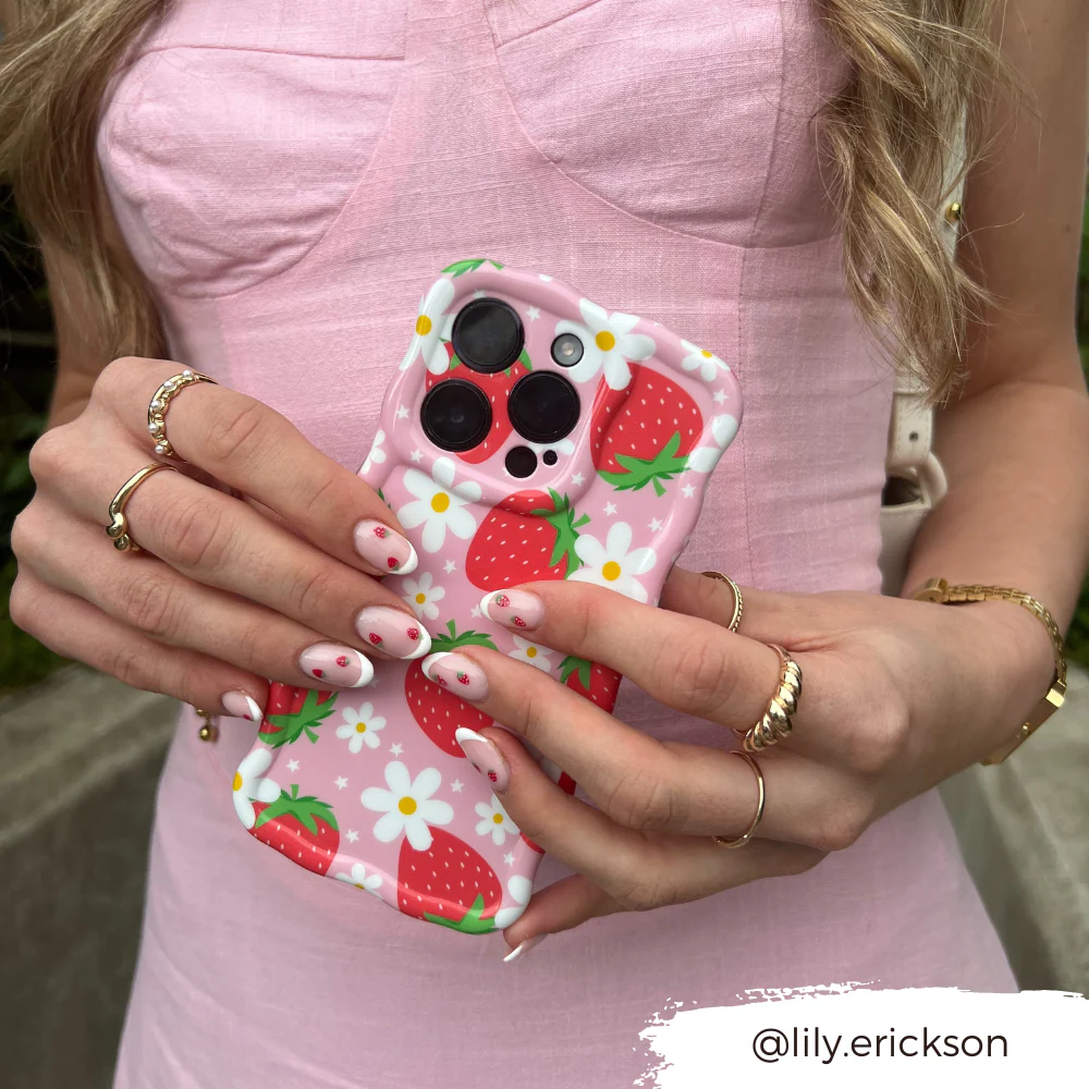 Wavy Phone Case - Berry Cute Strawberry - Image 4