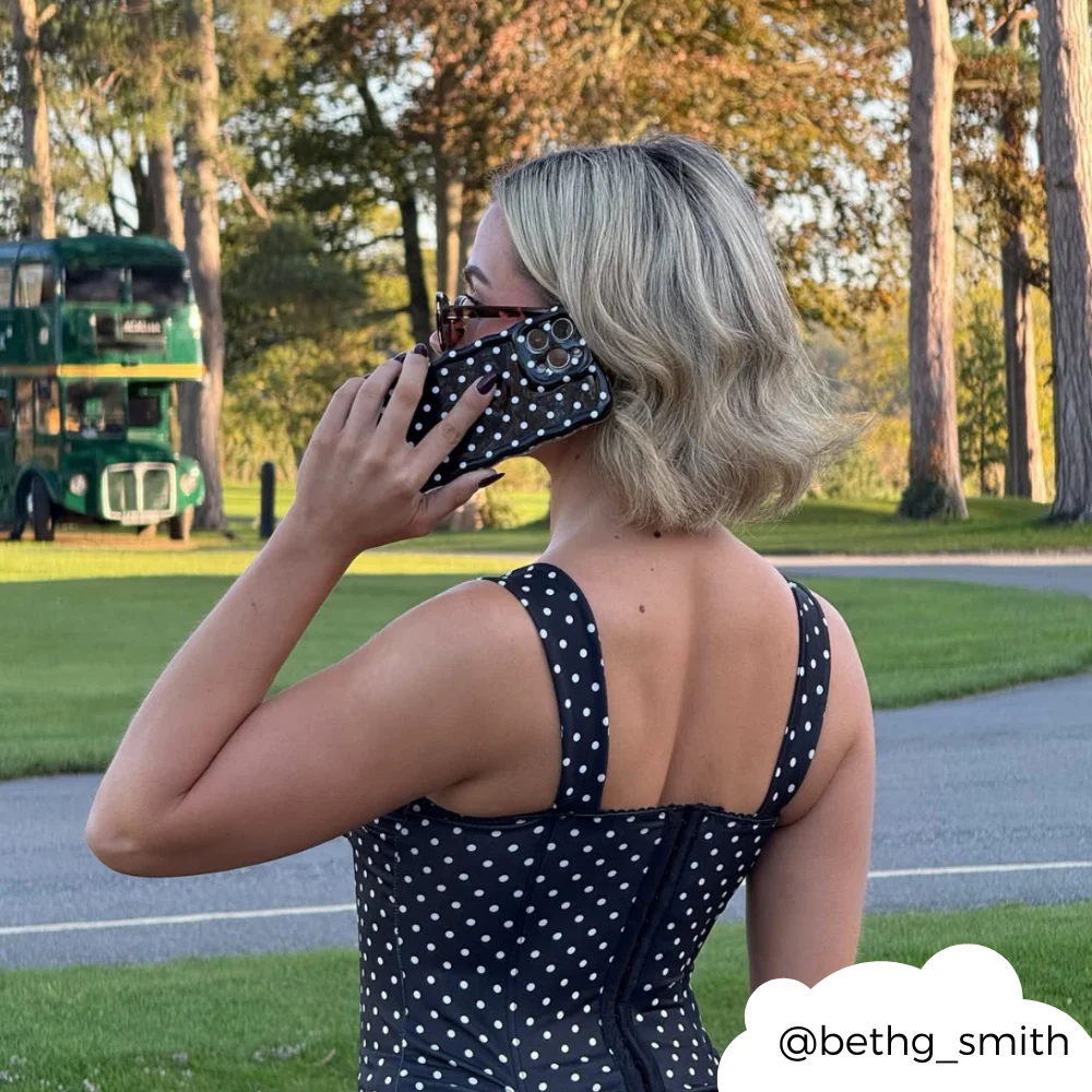 Wavy Phone Case - Black Polka Dot - Image 6