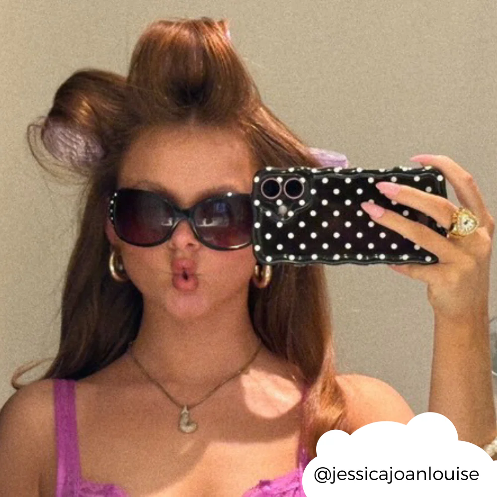 Wavy Phone Case - Black Polka Dot - Image 7