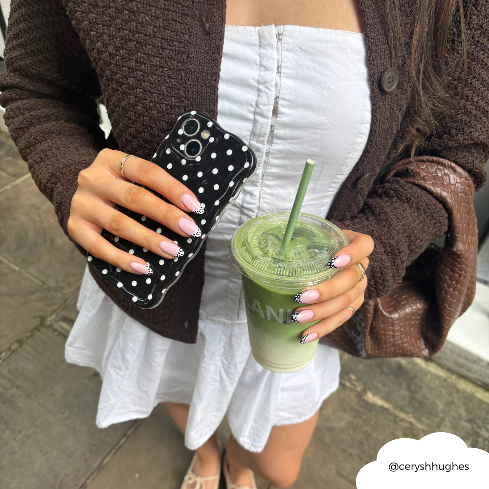 Wavy Phone Case - Black Polka Dot - Image 9