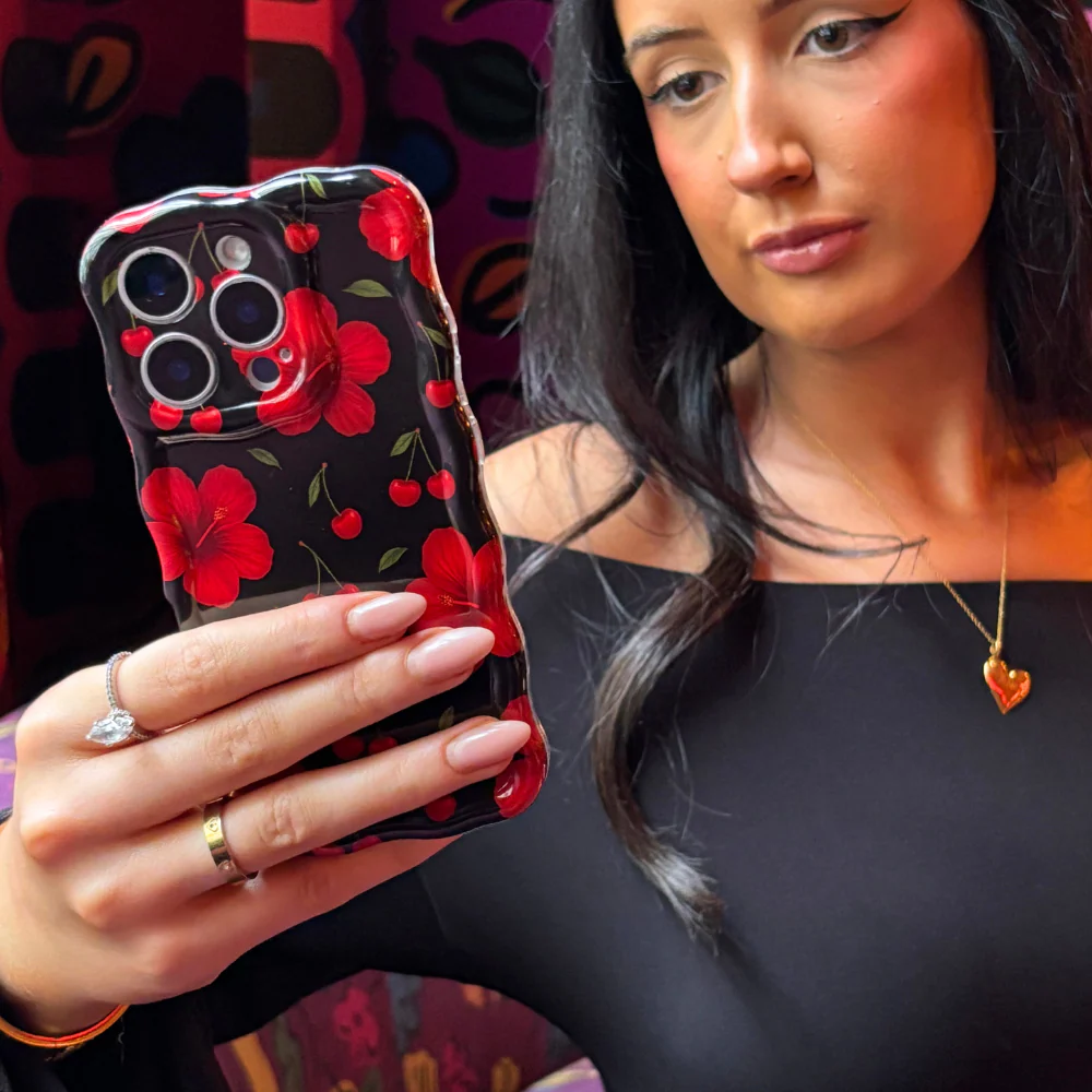 Wavy Phone Case - Cherry Hibiscus - Image 6