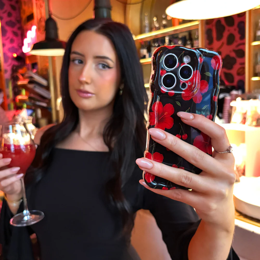 Wavy Phone Case - Cherry Hibiscus - Image 7