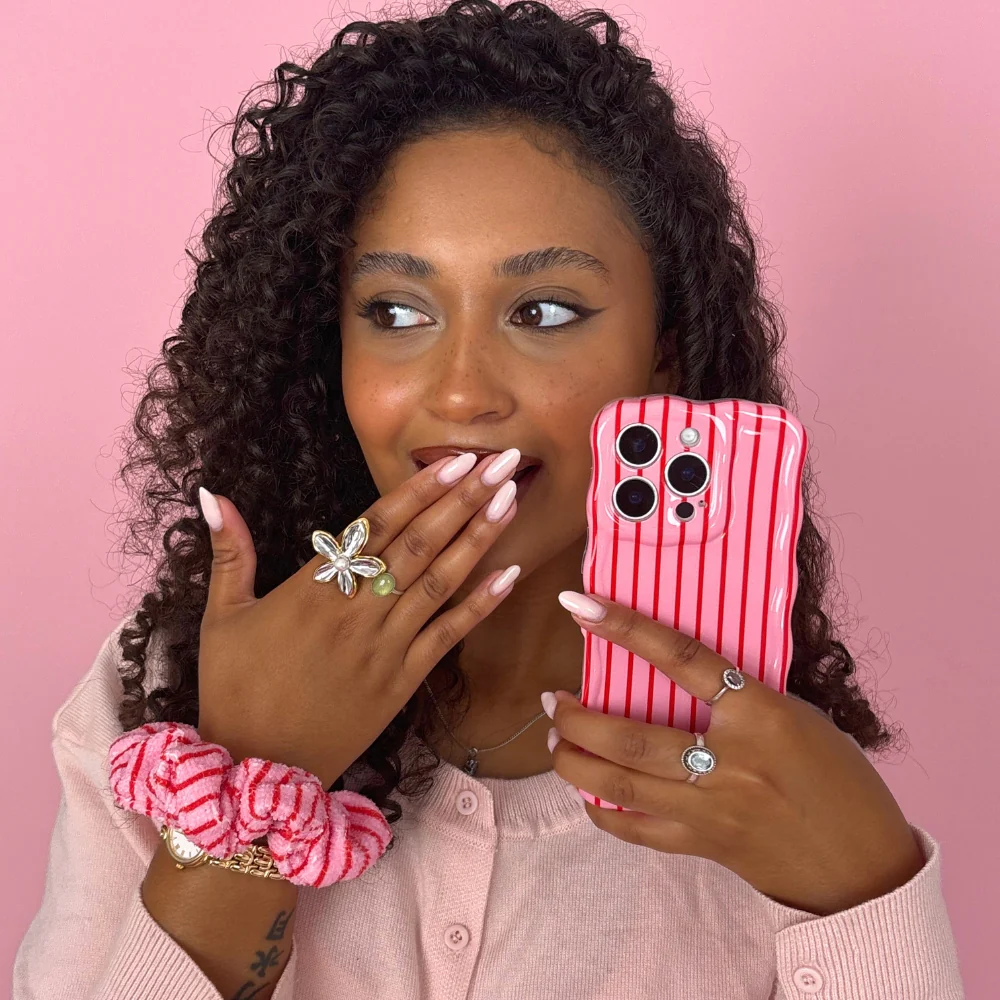 Wavy Phone Case - Cherry Stripes - Image 12