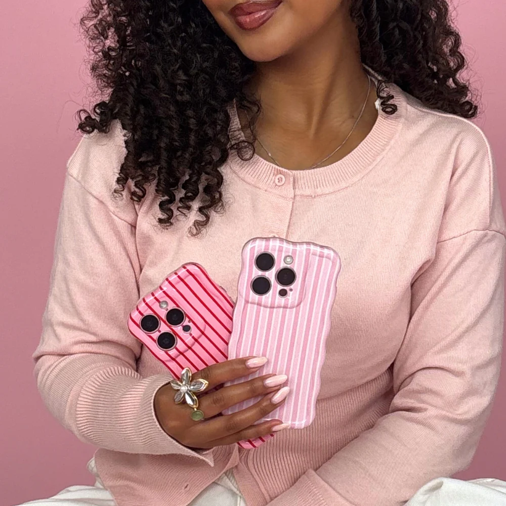 Wavy Phone Case - Cherry Stripes - Image 13