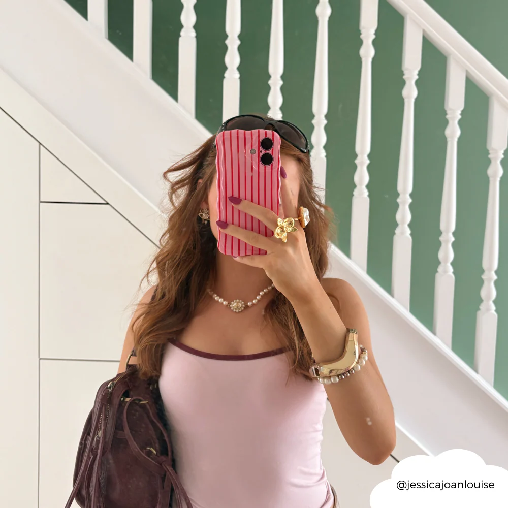 Wavy Phone Case - Cherry Stripes - Image 16