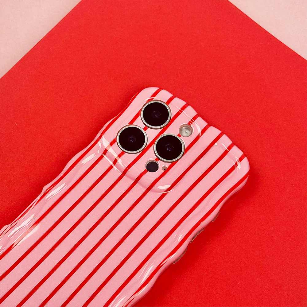 Wavy Phone Case - Cherry Stripes - Image 4