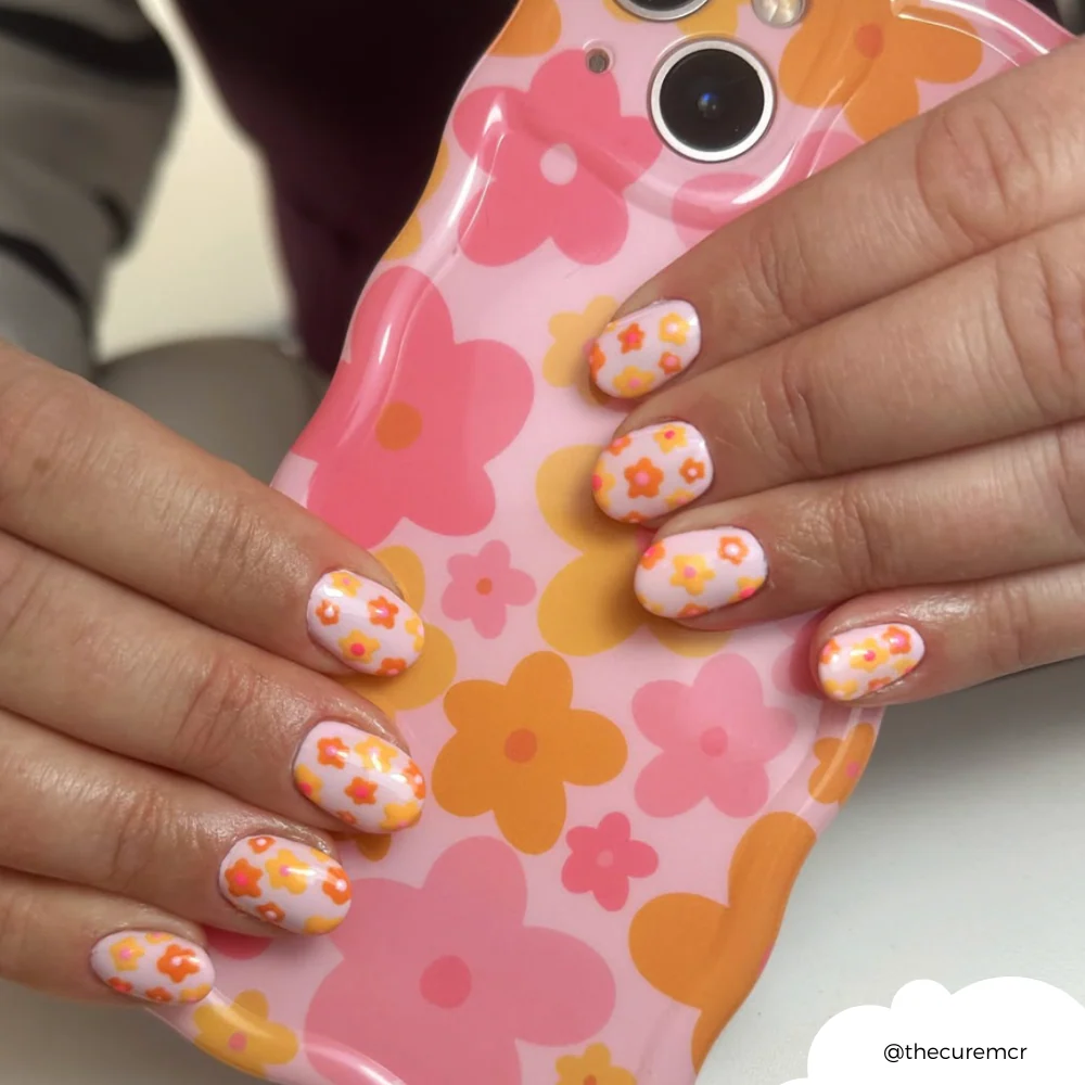 Wavy Phone Case - Pink & Orange Bloom - Image 14