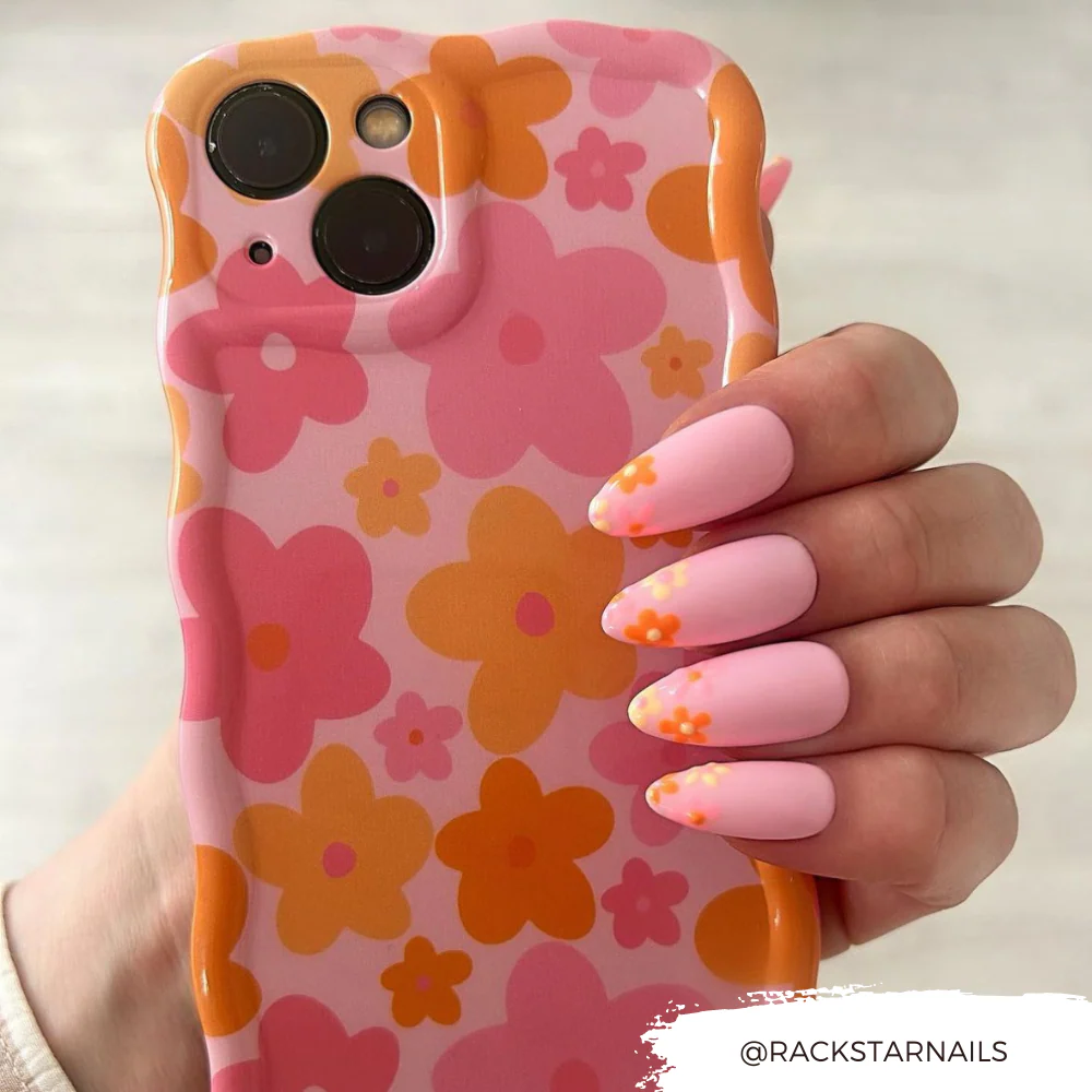Wavy Phone Case - Pink & Orange Bloom - Image 8