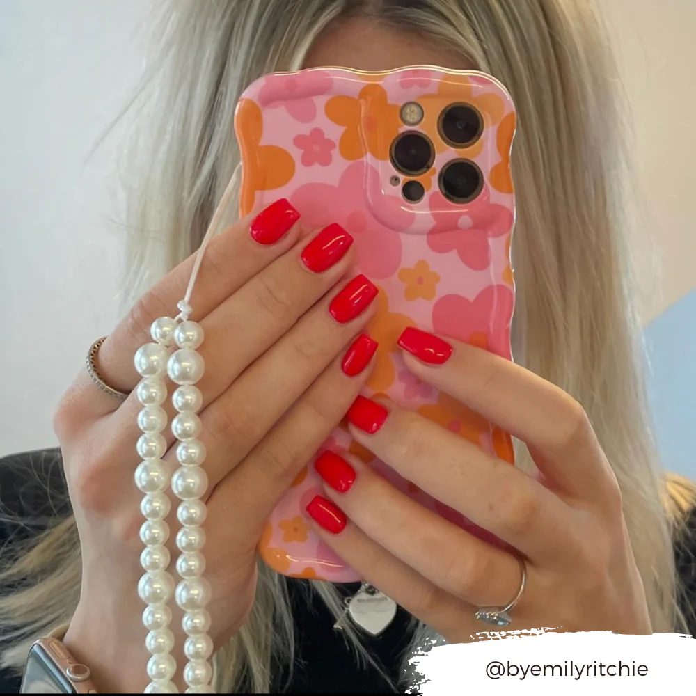 Wavy Phone Case - Pink & Orange Bloom - Image 9